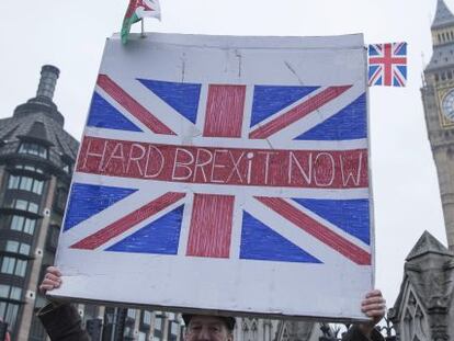 Un ciudadano favorable al &#039;brexit&#039; en Londres. 