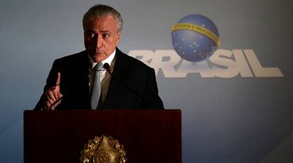 Michel Temer em pronunciamento no dia 18.