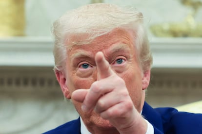 El presidente Trump, el pasado 7 de abril en el Despacho Oval. 