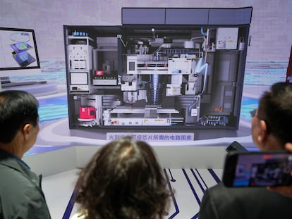 ASML displays its products at the China International Import Expo, in Shanghai.