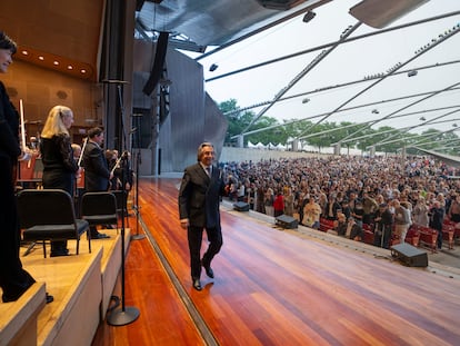 Riccardo Muti, al final del Concert for Chicago, el 27 de junio de 2023, en el Pabellón Jay Pritzker del Parque del Milenio (Chicago).