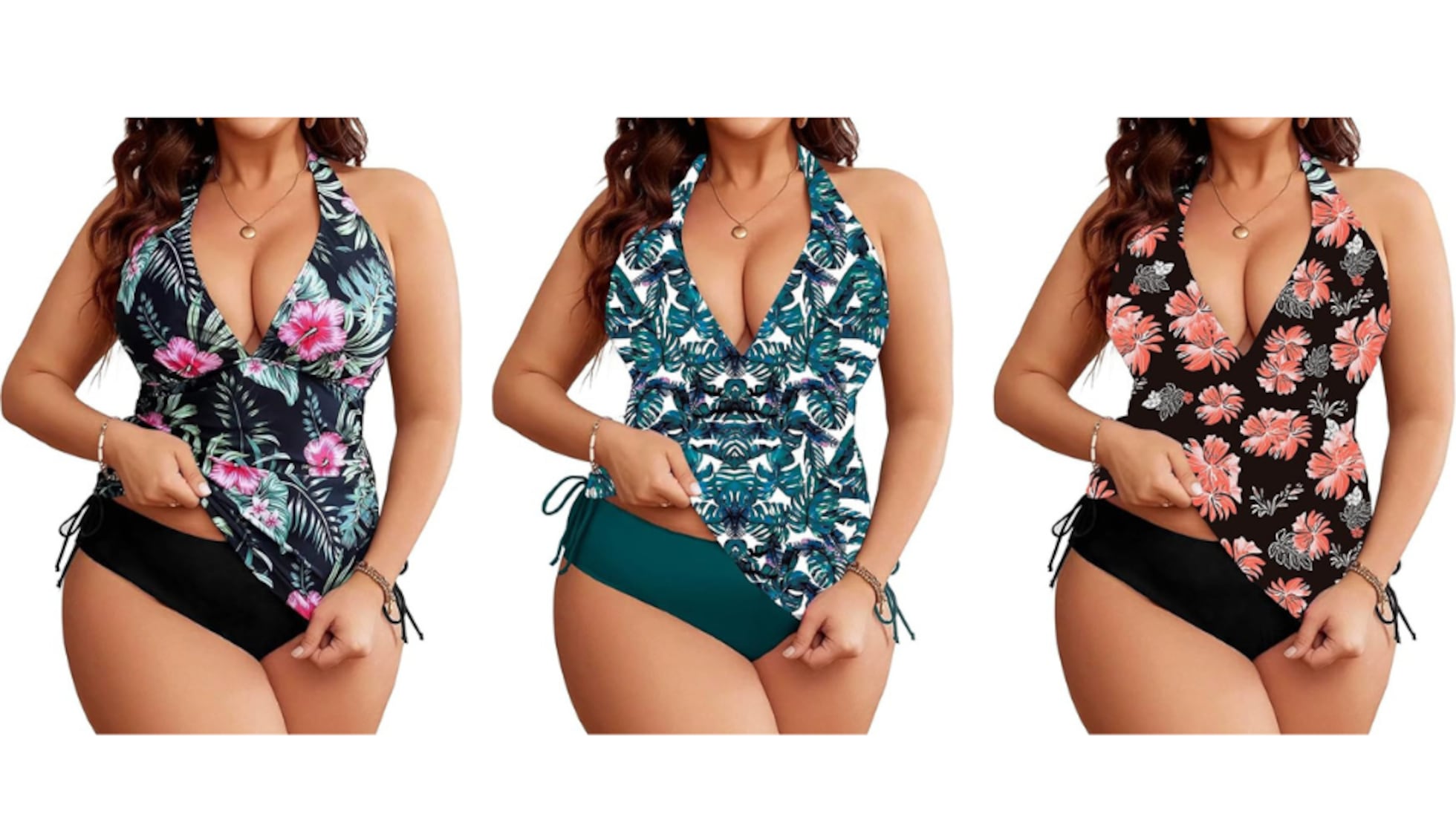 Tankini Mujer 2024 Control Abdominal, Dos Piezas Estampado – Top Ajustable Y Pantalones Cortos, Traje De Baño Verano Playa