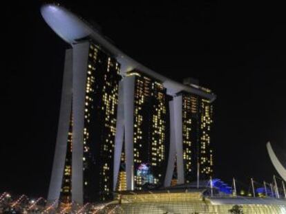 Una vista del hotel casino Marina Bay Sands, en Singapur.