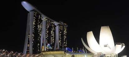 Una vista del hotel casino Marina Bay Sands, en Singapur.