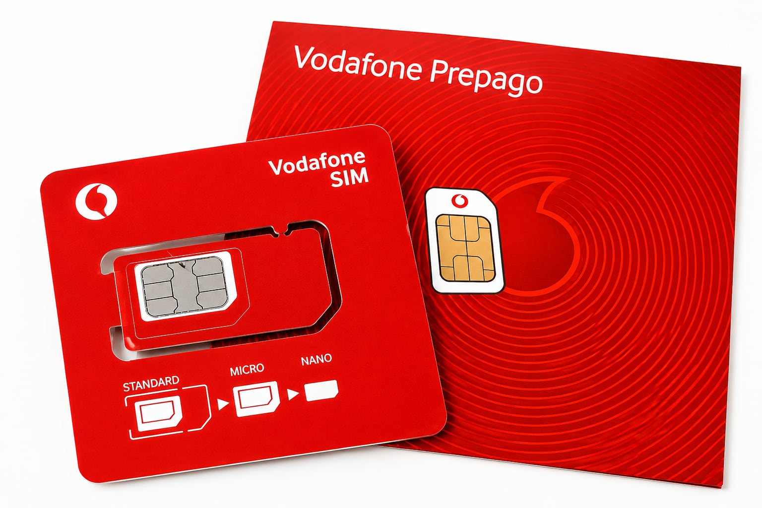Tarjetas SIM de Vodafone.