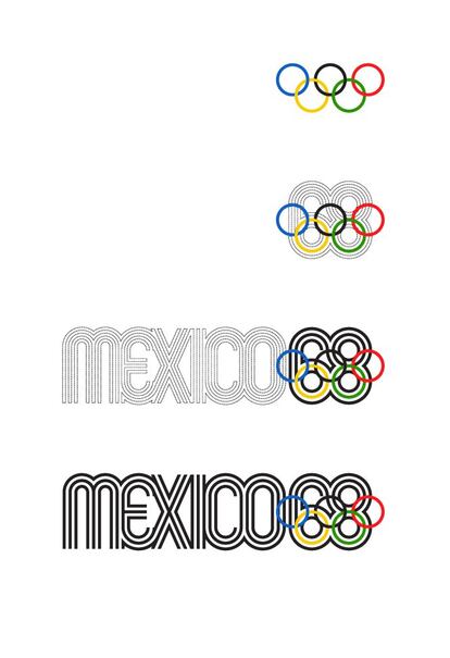 Desarrollo del diseño a partir de los cinco aros olímpicos realizado en 1967. 

