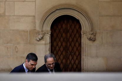 Pedro Sánchez i Quim Torra al Palau de la Generalitat.