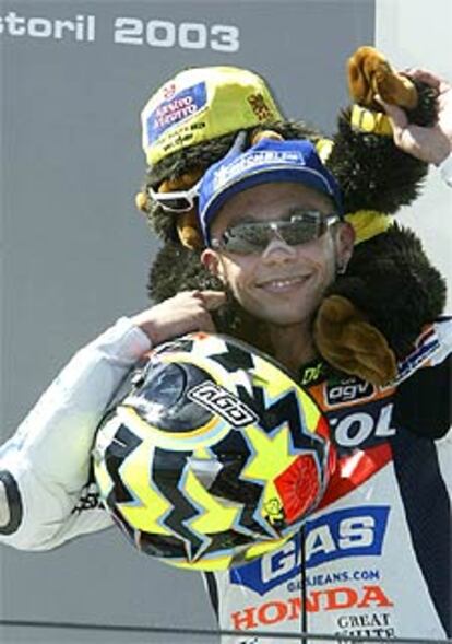 Rossi, ayer en el podio.