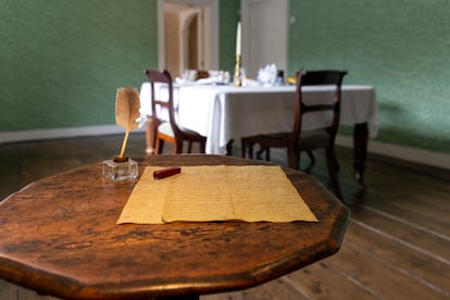 La mesa de escritura de la autora, en su casa en Chawton (Inglaterra).