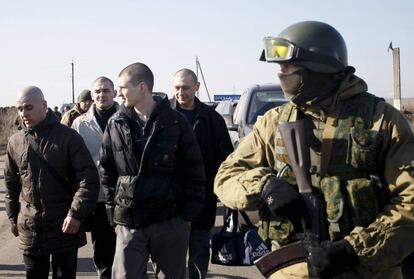 Intercambio de prisioneros entre Donetsk y Ucrania en febrero de 2016. 