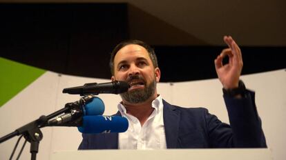 El líder de Vox, Santiago Abascal, en Granada, el pasado 26 de noviembre.