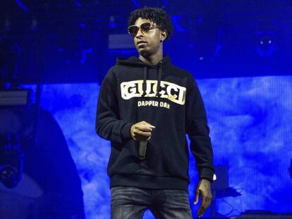 21 Savage, durante un concierto en Nueva Orleans (EE UU) el pasado octubre.