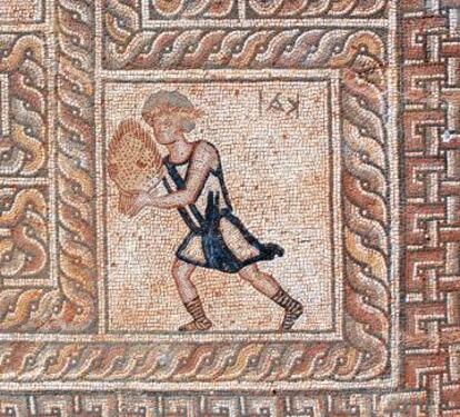 Detalle de un mosaico en la ciudad griega de Díon.