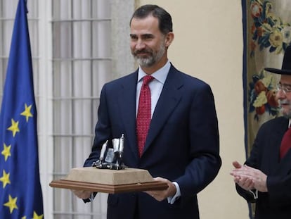 El Rey y el presidente de la Conferencia de Rabinos Europeos, Pinchas Goldschmidt.