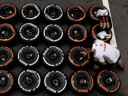 Neumáticos Pirelli en el circuito de Catalunya. 
