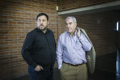 Ernest Maragall (dreta) amb el l&iacute;der d&#039;ERC, Oriol Junqueras.