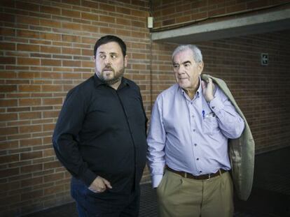 Ernest Maragall (dreta) amb el l&iacute;der d&#039;ERC, Oriol Junqueras.