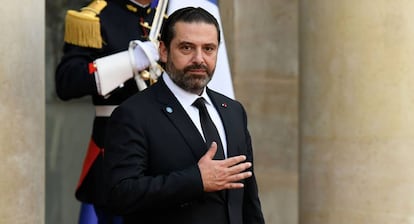 El primer ministro Saad Hariri, en el Eliseo, el pasado lunes.