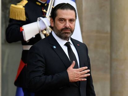 El primer ministro Saad Hariri, en el Eliseo, el pasado lunes. 