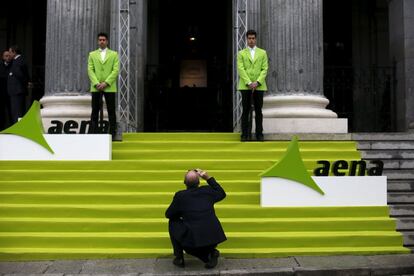 La Bolsa de Madrid el año pasado en el estreno en el parqué de AENA
