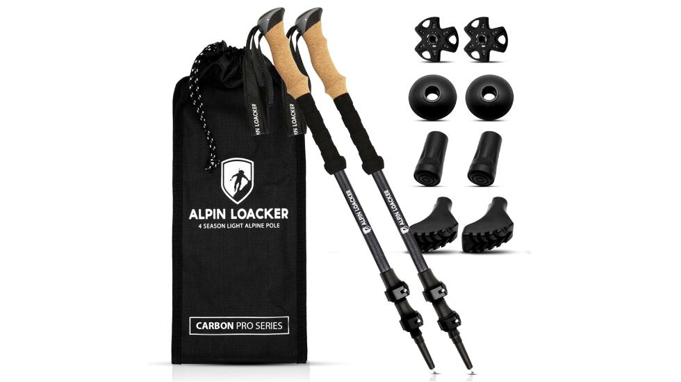 Bastoni Trekking Telescopici Alpin Loacker - Alluminio, Regolabili 105-135 Cm, Con Piastre Neve/estate, Borsa Inclusa