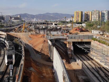 Obras de la futura estación de AVE de La Sagrera, en Barcelona, el pasado agosto.