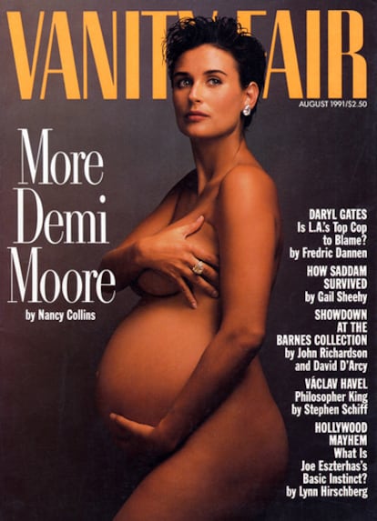 Demi Moore en la portada de la revista <i>Vanity Fair</i> de agosto de 1991