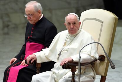 El papa Francisco, durante la audiencia general de este miércoles.