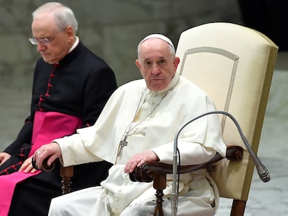 El papa Francisco, durante la audiencia general de este miércoles.