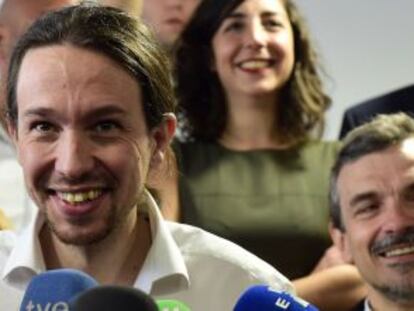 Pablo Iglesias sonríe durante una conferencia de prensa el pasado 9 de abril.