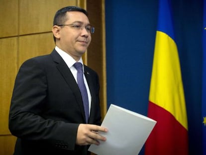 Victor Ponta, em um ato em novembro de 2014.