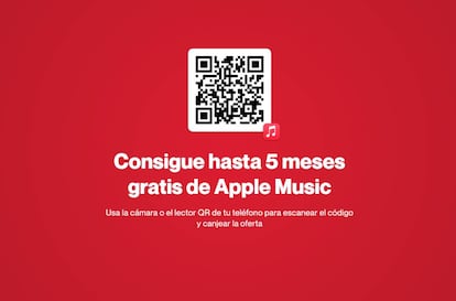 Código QR para canjear los cinco meses de Apple Music.