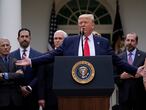 President Donald Trump speaks during a news conference about the coronavirus in the Rose Garden of the White House, Friday, March 13, 2020, in Washington. (AP Photo/Evan Vucci)