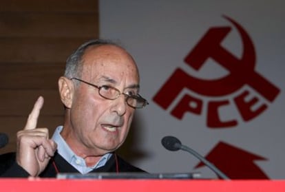 Francisco Frutos, durante su discurso en el XVIII Congreso del PCE.