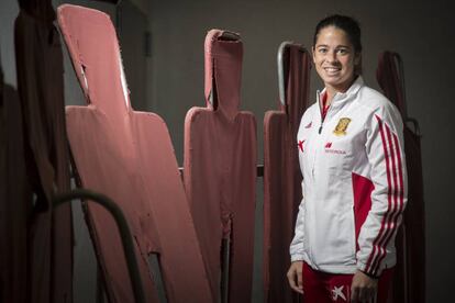 Marta Torrejón, capitana de la selección, el lunes en la Ciudad Deportiva de Las Rozas. 