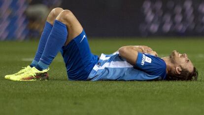 Ignasi Miquel se lamenta tras el partido.