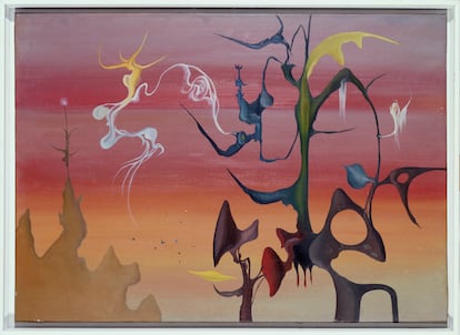 'Las nuevas savias' (1951), de Antonio Saura, que se exhibe en la muestra 'Saura. Esencial' de la Fundación Bancaja.