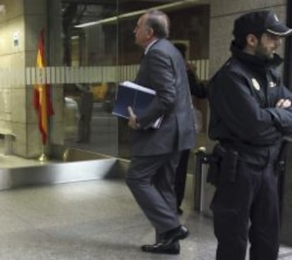 El expresidente de Pescanova Manuel Fernández de Sousa, a su llegada hoy a la Audiencia Nacional.