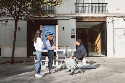 El prototipo Frëska, instalad en una calle de Valencia, en una imagen cedida por Ikea.