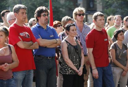 Oskar Matute, Peio Urizar, Jone Goirizelaia, Rufi Etxeberria y detrás Maiorga Ramírez.