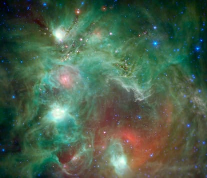 Formación estelar NGC 2174, vista por el Telescopio Espacial Spitzer de la NASA