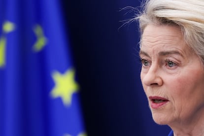 La presidenta de la Comisión Europea, Ursula von der Leyen, este martes en Bruselas.

