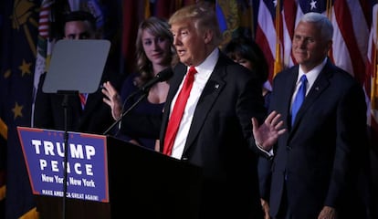 El presidente electo, Donald Trump, junto al vicepresidente Mike Pence.
