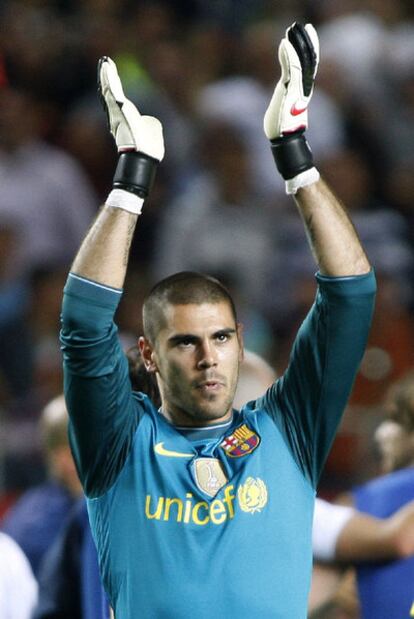 Víctor Valdés, el sábado pasado durante el Sevilla-Barcelona.