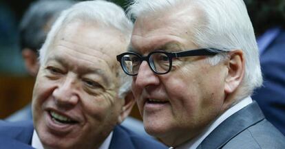 García-Margallo, con el ministro alemán de Exteriores, Frank-Walter Steinmeier.