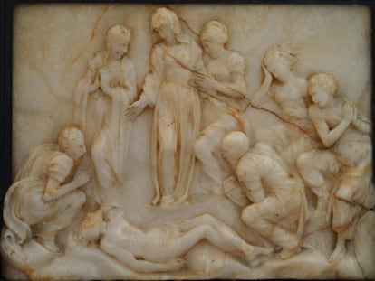 Imagen del relieve de alabastro &#039;Llanto sobre Cristo muerto.