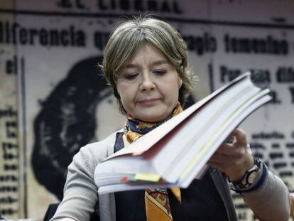 La ministra de Agricultura y Pesca, Alimentaci&oacute;n y Medio Ambiente, Isabel Garc&iacute;a Tejerina, durante su comparecencia en el Senado