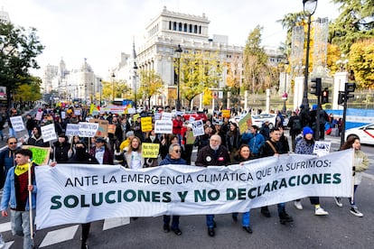 Manifestación para exigir frenar la emergencia climática, este domingo en Madrid. 