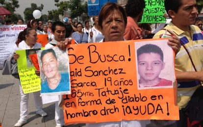 La abuela de Said S&aacute;nchez, en la protesta de este mi&eacute;rcoles