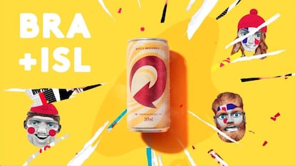 Publicidade da Skol lançada na Copa do Mundo, que "motiva" os islandeses a não perderem para a Argentina